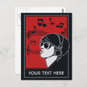 Aangepast briefkaart voor tekstdeco-muziek (Voorkant / Achterkant)