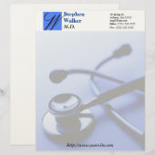 Aangepast Briefpapier voor medische arts Briefhoofd Sjabloon (Voorkant / Achterkant)