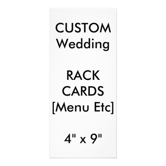 Aangepast bruiloft menu & programmacards 9 x 4 inc (Voorkant)