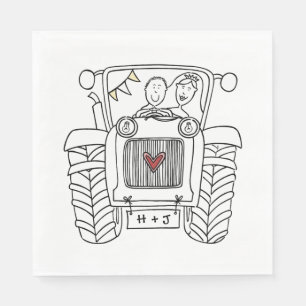 Aangepast bruiloft voor tractorland servet