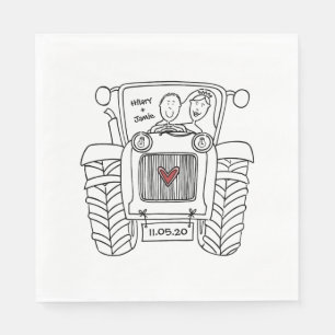 Aangepast bruiloft voor tractorland servet