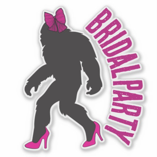 Aangepast bruiloftsgeschenk chic sassy Sasquatch Sticker (Voorkant)