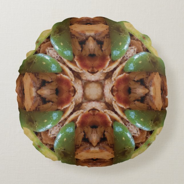 Aangepast bruin ontworpen ronde proefmodel rond kussen (Voorkant)