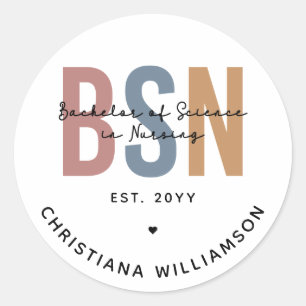 Aangepast BSN-bachelor voor wetenschap in verpleeg Ronde Sticker