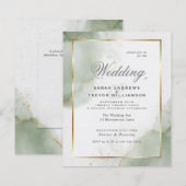 Aangepast - Budget bruiloft goud gedempt salie (Voorkant / Achterkant)