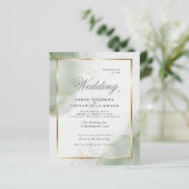 Aangepast - Budget bruiloft goud gedempt salie (Staand voorkant)