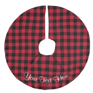 Aangepast buffelblok voor rood zwart-witblok imitatie linnen kerstboom kleed