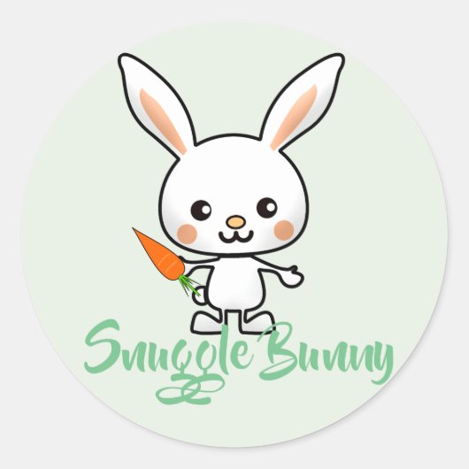 Aangepast Bunny Kawaii Ronde Sticker (Voorkant)