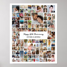 Aangepast cadeau met 100 foto collage voor verjaar