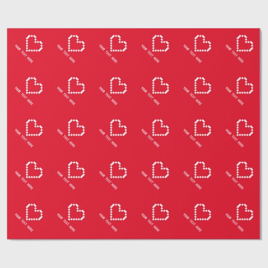 Aangepast cadeau voor 8-bits rood pixel-hartcomput cadeaupapier (Vlak)