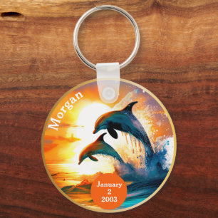 Aangepast cadeau voor nuchterheidsmijlpaal - Dolfi Sleutelhanger