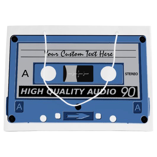 Aangepast cadeau voor tapewisselaar Retro Casette Large Cadeauzakje (Voorkant)