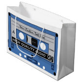 Aangepast cadeau voor tapewisselaar Retro Casette Large Cadeauzakje (Voorkant Gekanteld)