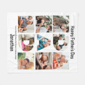 Aangepast cadeau voor vaders Dag 9 Foto Collage Fleece Deken (Voorkant (Horizontaal))