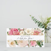 Aangepast cadeaubon Goud Wit Vintage Bloem (Staand voorkant)