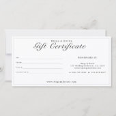 Aangepast cadeaubon Goud Wit Vintage Bloem (Achterkant)