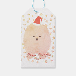 Aangepast cadeaukaartje,  Honden-Sinterklaas Goude Cadeaulabel