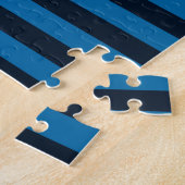Aangepast 'Calm Blue Stripes Decor' houden Legpuzzel (Zijkant)