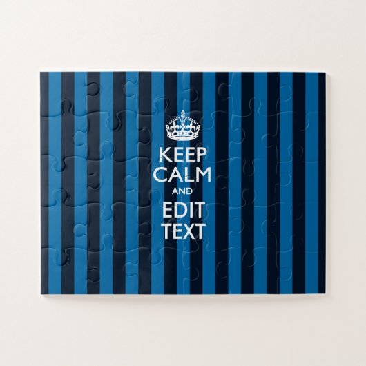 Aangepast 'Calm Blue Stripes Decor' houden Legpuzzel (Horizontaal)