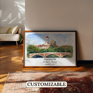 Aangepast Cambridge-wanddecor, Massachusetts-poste Poster