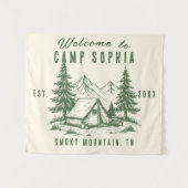 Aangepast Camp Bach Tapestry – Rustic Cabin Mounta Wandkleed (Voorkant (horizontaal))