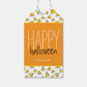 Aangepast Candy Corn Pattern Happy Halloween Cadeaulabel (Voorkant)