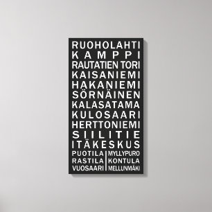 Aangepast canvas met in Helsinki Metro Scroll Afdruk