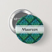 Aangepast Celtic Knot - Diamond Tegel Blue Green Ronde Button 5,7 Cm (Voorkant /achterkant)