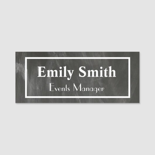 Aangepast Chalkboard Magnetic Name Badge (Voorkant)