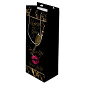 Aangepast - Champagne-zegels en liften Wijn Cadeautas (Voorkant Gekanteld)