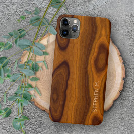 Aangepast Chic Stylish Retro Woodgrain patroon iPhone 11Pro Max Hoesje