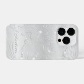 Aangepast Chic White Silver Glitter Pattern Girly iPhone Hoesje (Achterkant horizontaal)