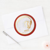 Aangepast Chinees paardenjaar dierentuin tweede le Ronde Sticker (Envelop)