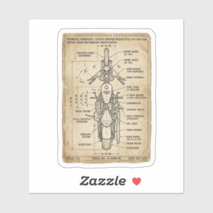 Aangepast chopper schema biker sticker