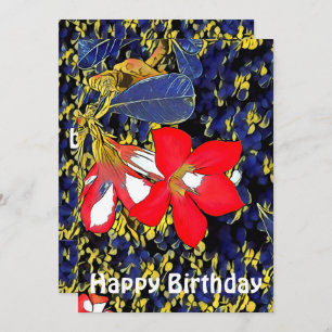 Aangepast citaat Floral Waterverf Red Adenium B Da