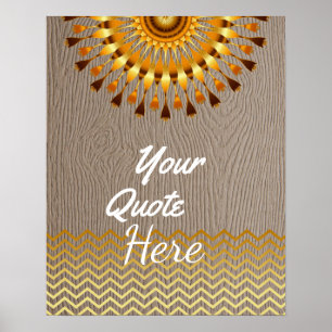 Aangepast Citaat Gold  Lotus Flower Wood Poster