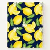 Aangepast Citrus Lemon Pattern Recipe Navy Blue Notitieboek (Achterkant)