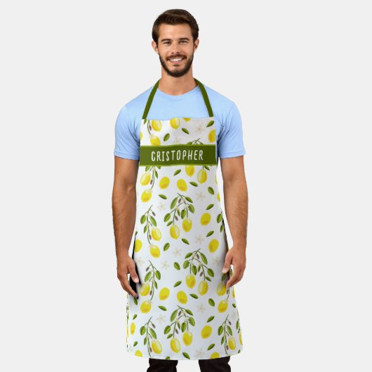 Aangepast citrusgeel, keuken schort (Gedragen)