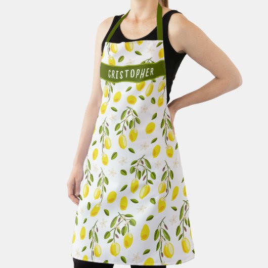 Aangepast citrusgeel, keuken schort (Insitu)