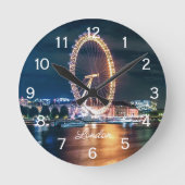 Aangepast cityscape Ferris Wheel Night Travel Lond Ronde Klok (Voorkant)
