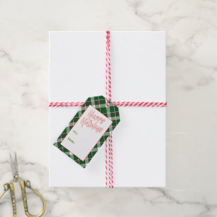 Aangepast Classic Green Blue White Pattern Cadeaulabel
