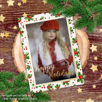 Aangepast Classic Green Holly Red Berries Gold