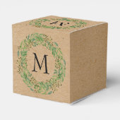 Aangepast Classic Green Laurel Wreatef Leaves Patt Bedankdoosjes (Achterkant)