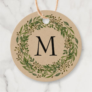 Aangepast Classic Green Laurel Wreatef Leaves Patt Bedankjes Labels