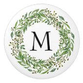 Aangepast Classic Green Laurel Wreatef Leaves Patt Keramische Knop (Voorkant)