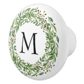 Aangepast Classic Green Laurel Wreatef Leaves Patt Keramische Knop (Rechts)