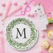 Aangepast Classic Green Laurel Wreatef Leaves Patt Papieren Bordje (Feest)