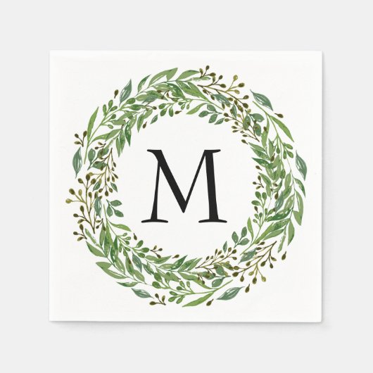 Aangepast Classic Green Laurel Wreatef Leaves Patt Servet (Voorkant)