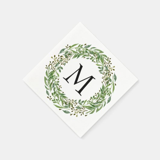 Aangepast Classic Green Laurel Wreatef Leaves Patt Servet (Hoek)