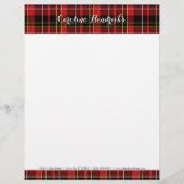 Aangepast Classic Red Black Yellow White Tartan Persoonlijk Briefhoofd (Voorkant)